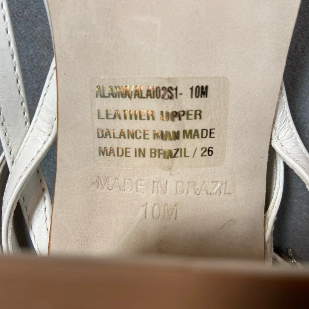Steve Madden Alaina White Sandals 3” heels Ankle Straps size‎ 10